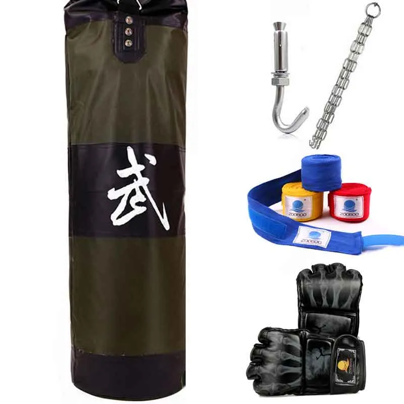 90cm Punching Bag, Fitness Sandbags, Striking Drop Hollow Empty Sand Bag with Chain, Martial Art Training Punch Target