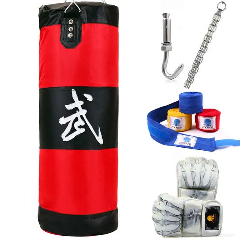 90cm Punching Bag, Fitness Sandbags, Striking Drop Hollow Empty Sand Bag with Chain, Martial Art Training Punch Target