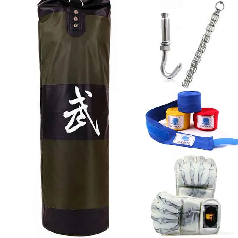 90cm Punching Bag, Fitness Sandbags, Striking Drop Hollow Empty Sand Bag with Chain, Martial Art Training Punch Target