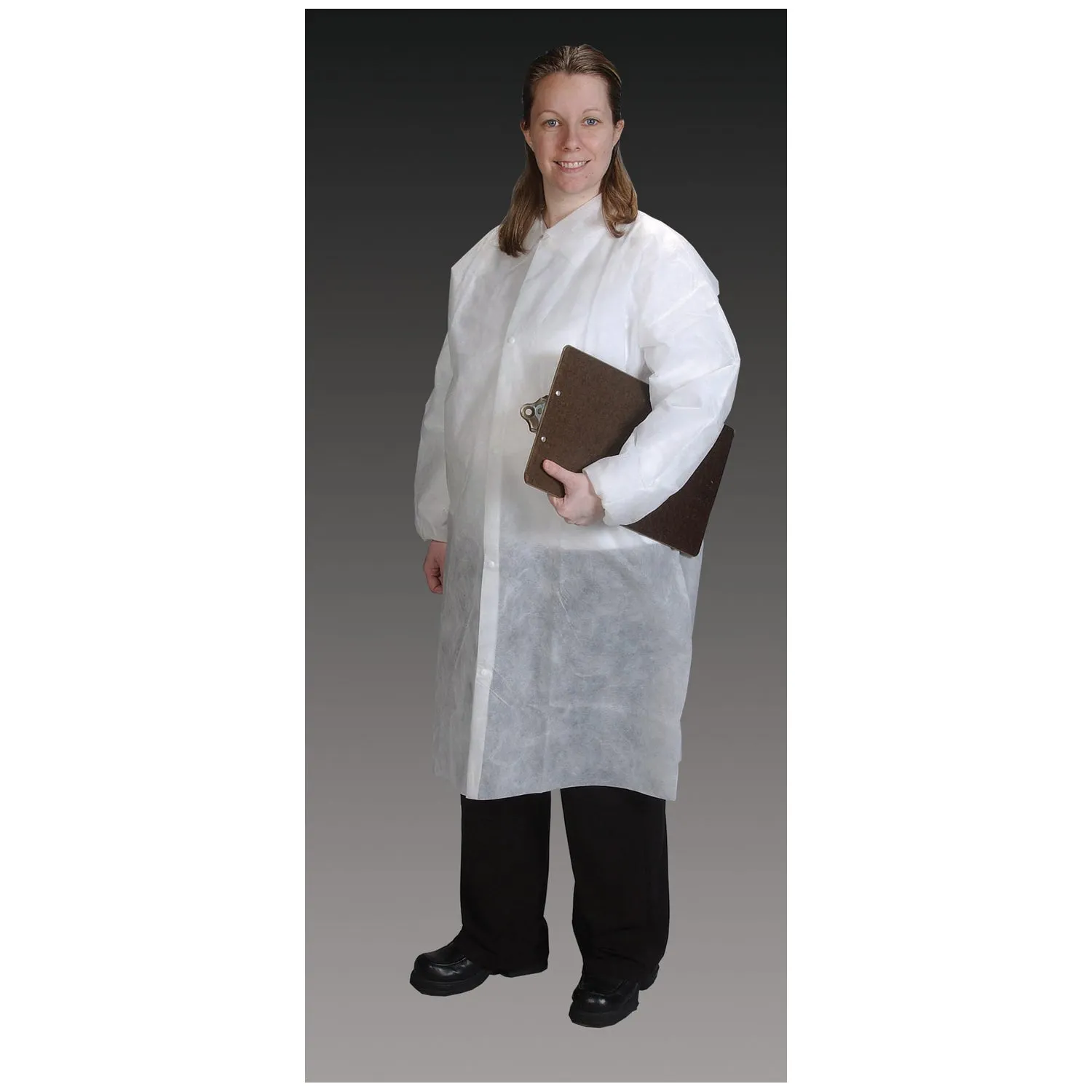 Alpha Protech Critical Cover Genpro Lab Coats Lab Coat, Medium, White, Tapered Collar, Elastic Wrist, 30/Cs