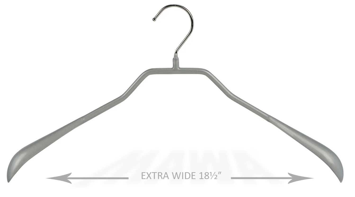 BodyForm, 46-L, Extra Wide Hanger, Silver