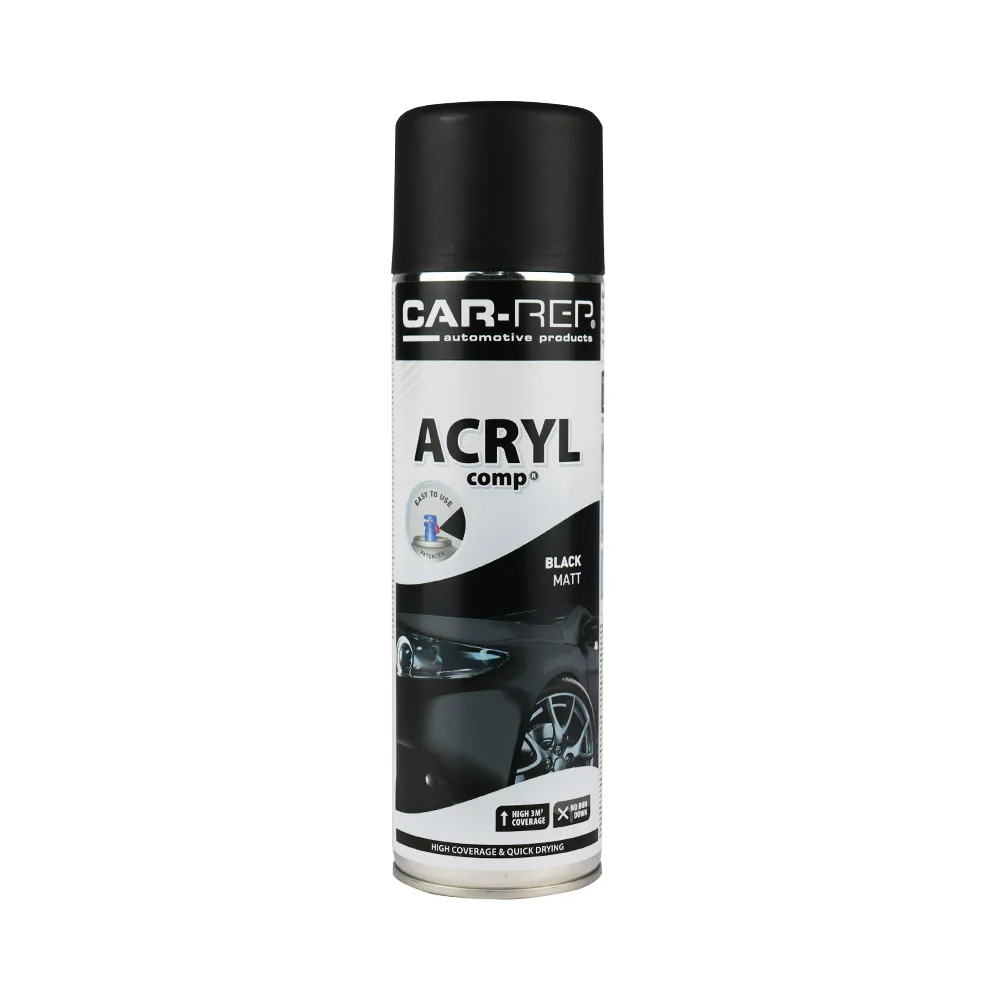 CAR-REP Professional Automotive Matt Acrylic Aerosol 500ml Black