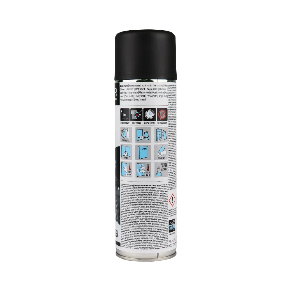 CAR-REP Professional Automotive Matt Acrylic Aerosol 500ml Black