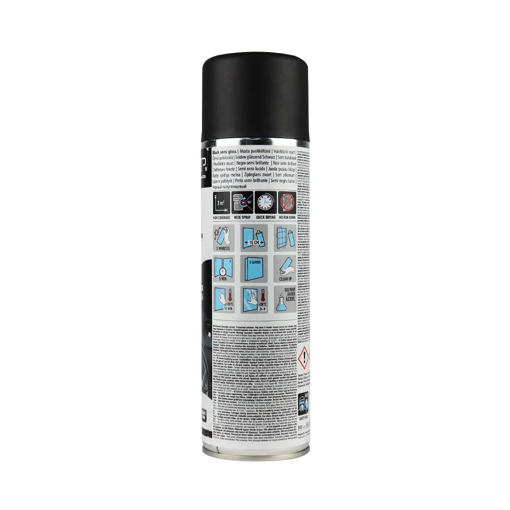 CAR-REP Professional Automotive Semi Gloss Acrylic Aerosol 500ml Black