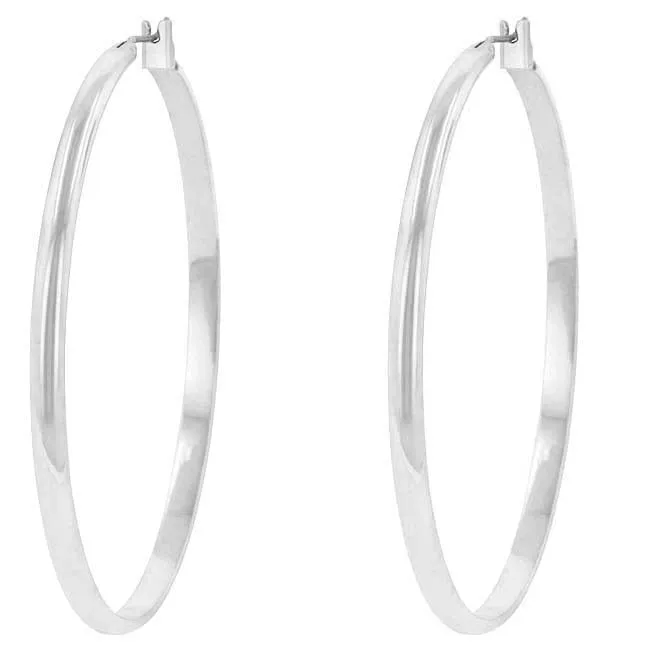 Classic Hoop (Rhodium Plated)