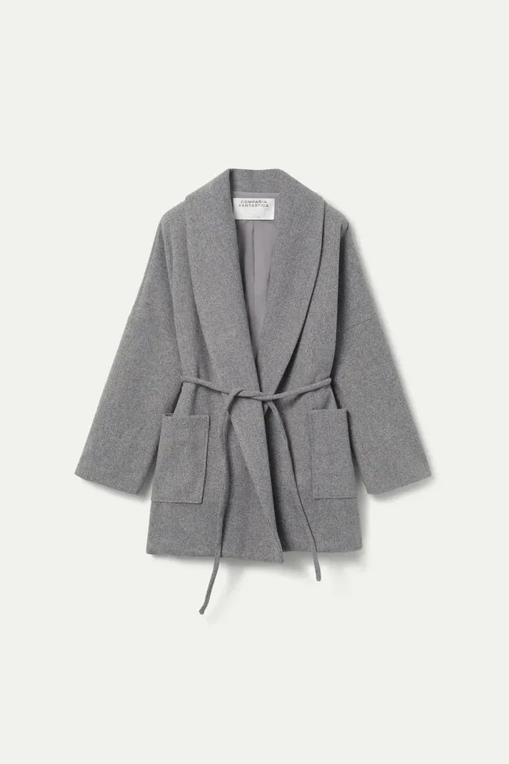 Cynthia Tie Jacket in Grey