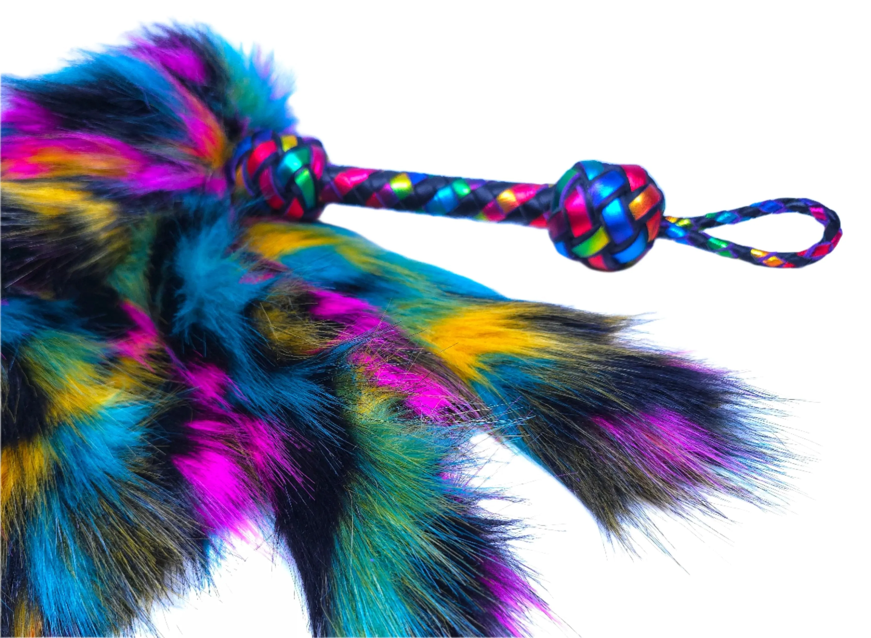 Dark Rainbow Fluffinator Flogger- In stock