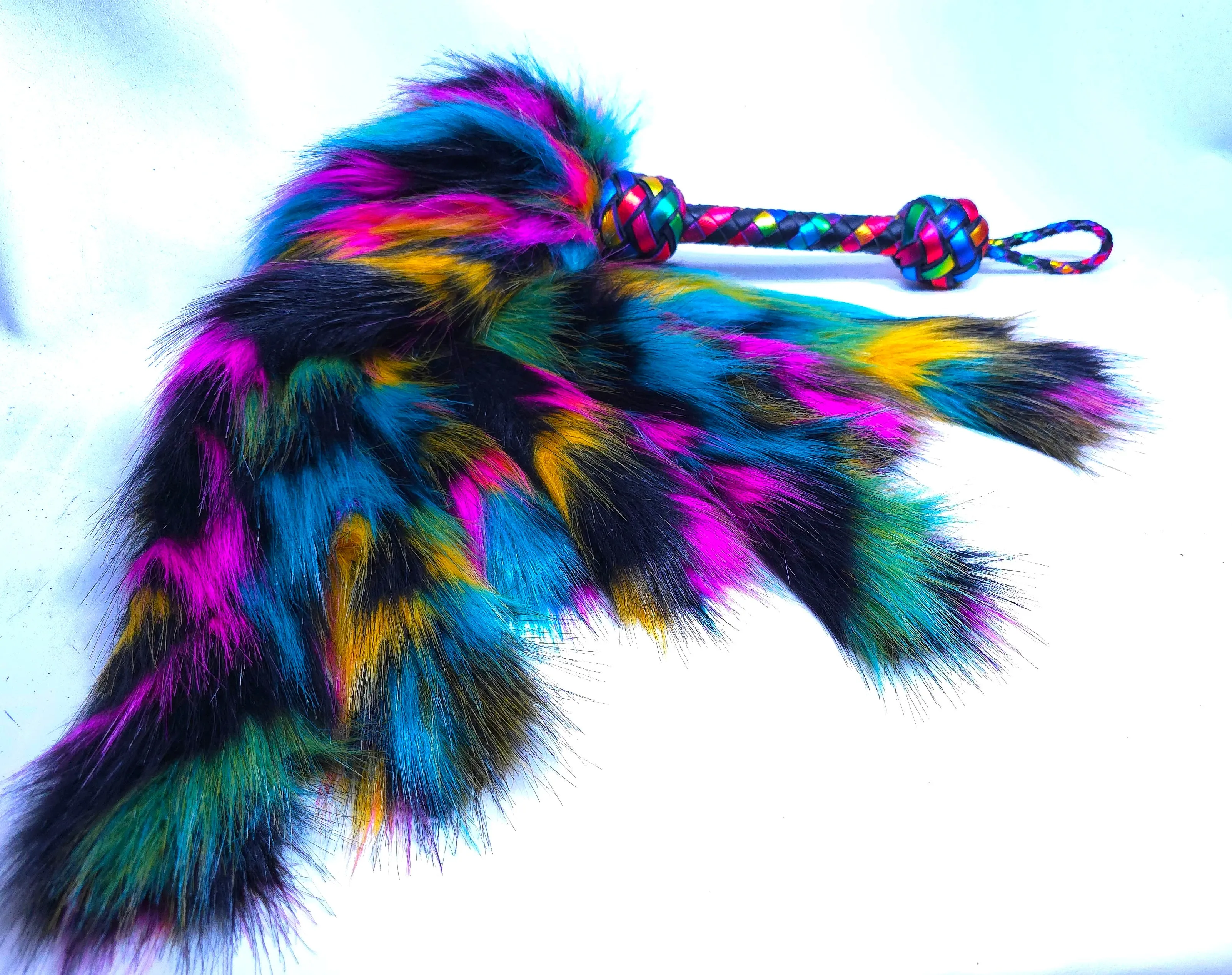 Dark Rainbow Fluffinator Flogger- In stock