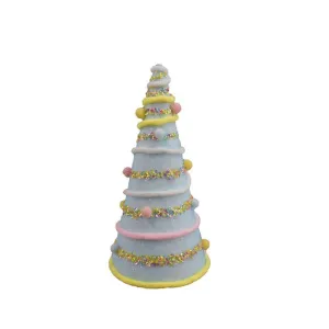 December Diamonds Cotton Candy Land 12" Blue Candy Swirl Cone Tree