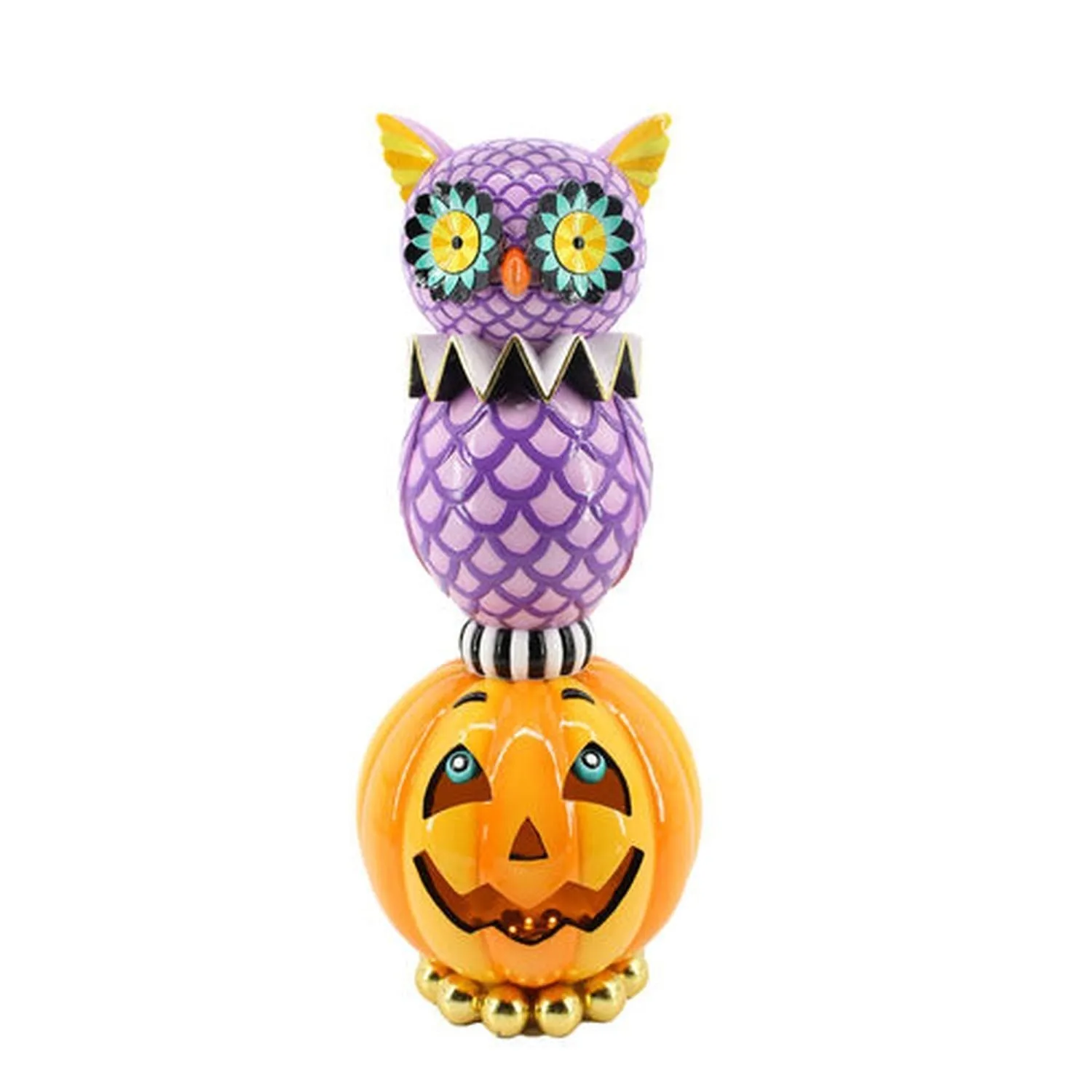 December Diamonds Halloween Carnival 20" Purple Owl On Pumpkin