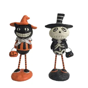 December Diamonds Halloween Carnival Set Of 2 Assortment Cat/Ghost Halloweeners