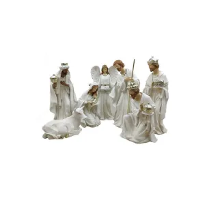 December Diamonds White Nativity Set, Set of 7