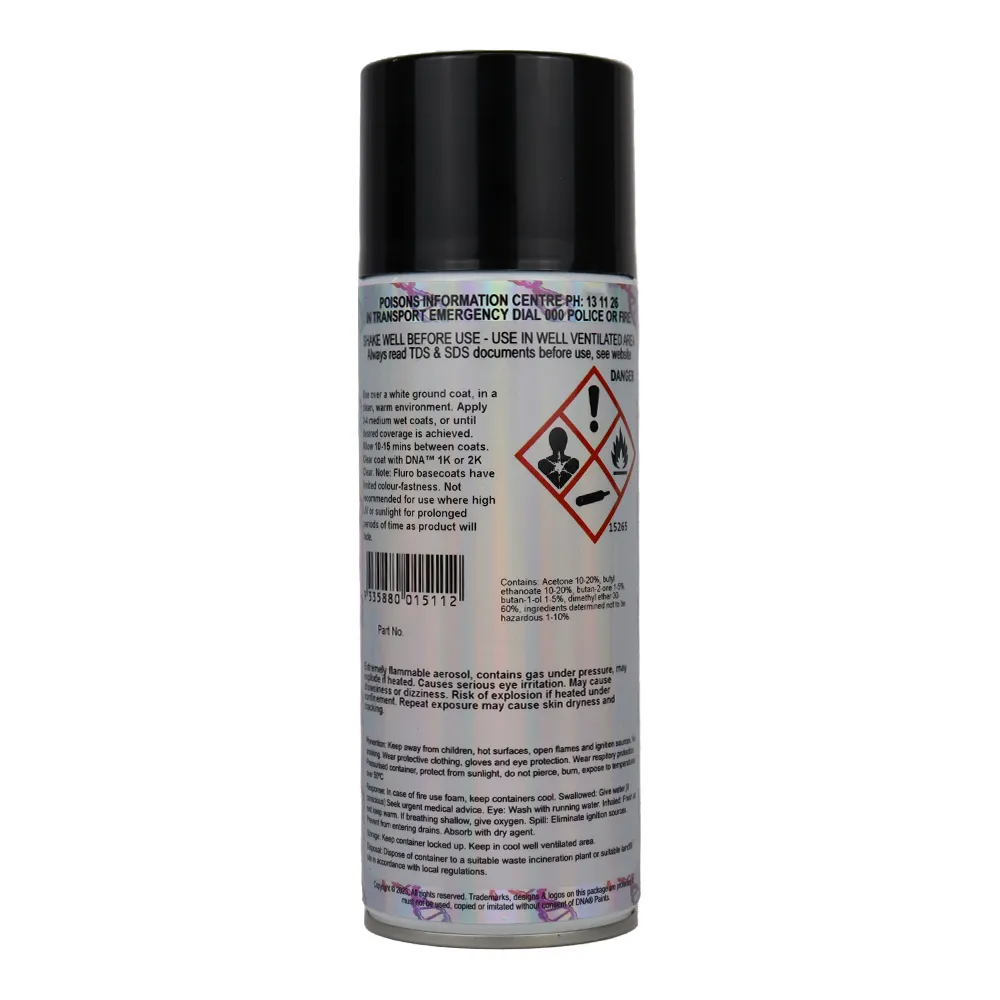 DNA PAINTS Fluro Basecoat Spray Paint 350ml Aerosol Fluorescent Red