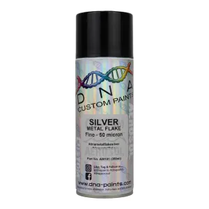 DNA PAINTS Metal Flake 350ml Aerosol Silver Fine - 50 Micron