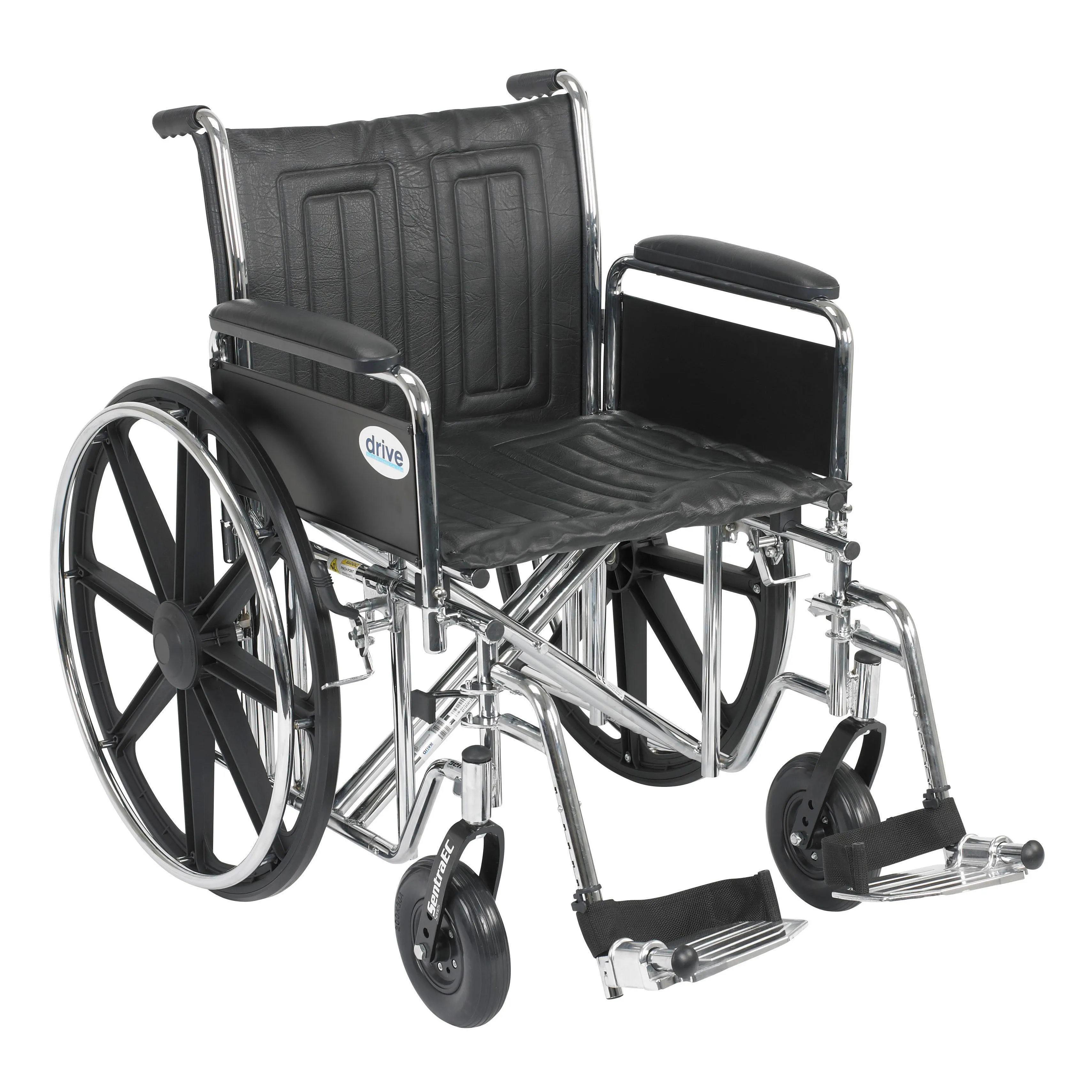 Drive Medical std20ecdfahd-sf Sentra EC Heavy Duty Wheelchair, Detachable Full Arms, Swing away Footrests, 20" Seat