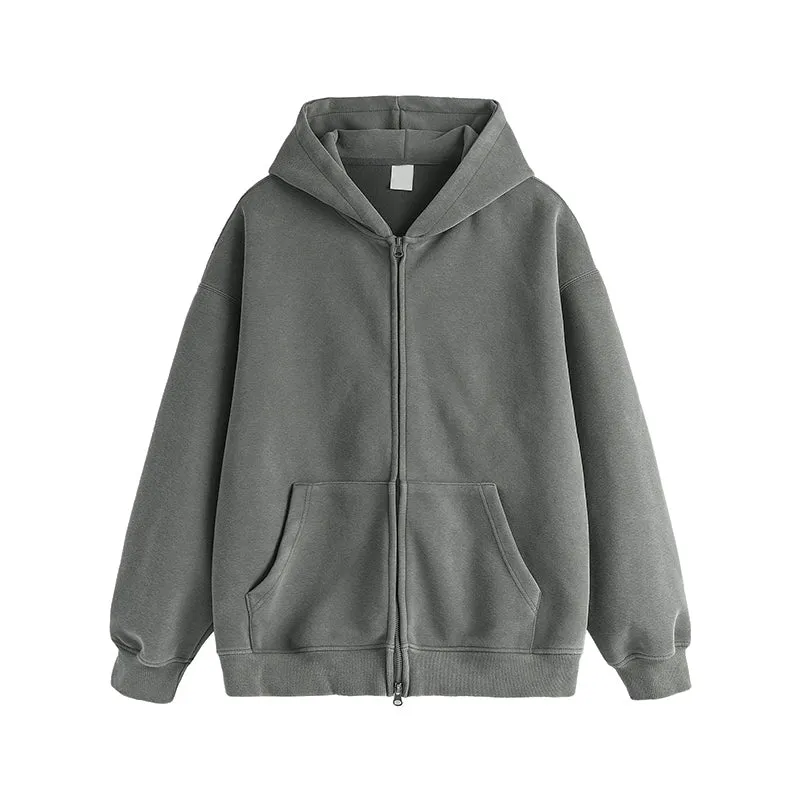 Faire Echo heavyweight solid color zip-up Hoodie