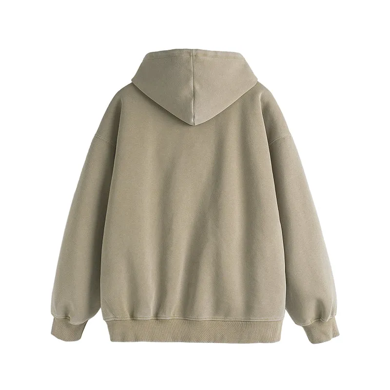 Faire Echo heavyweight solid color zip-up Hoodie