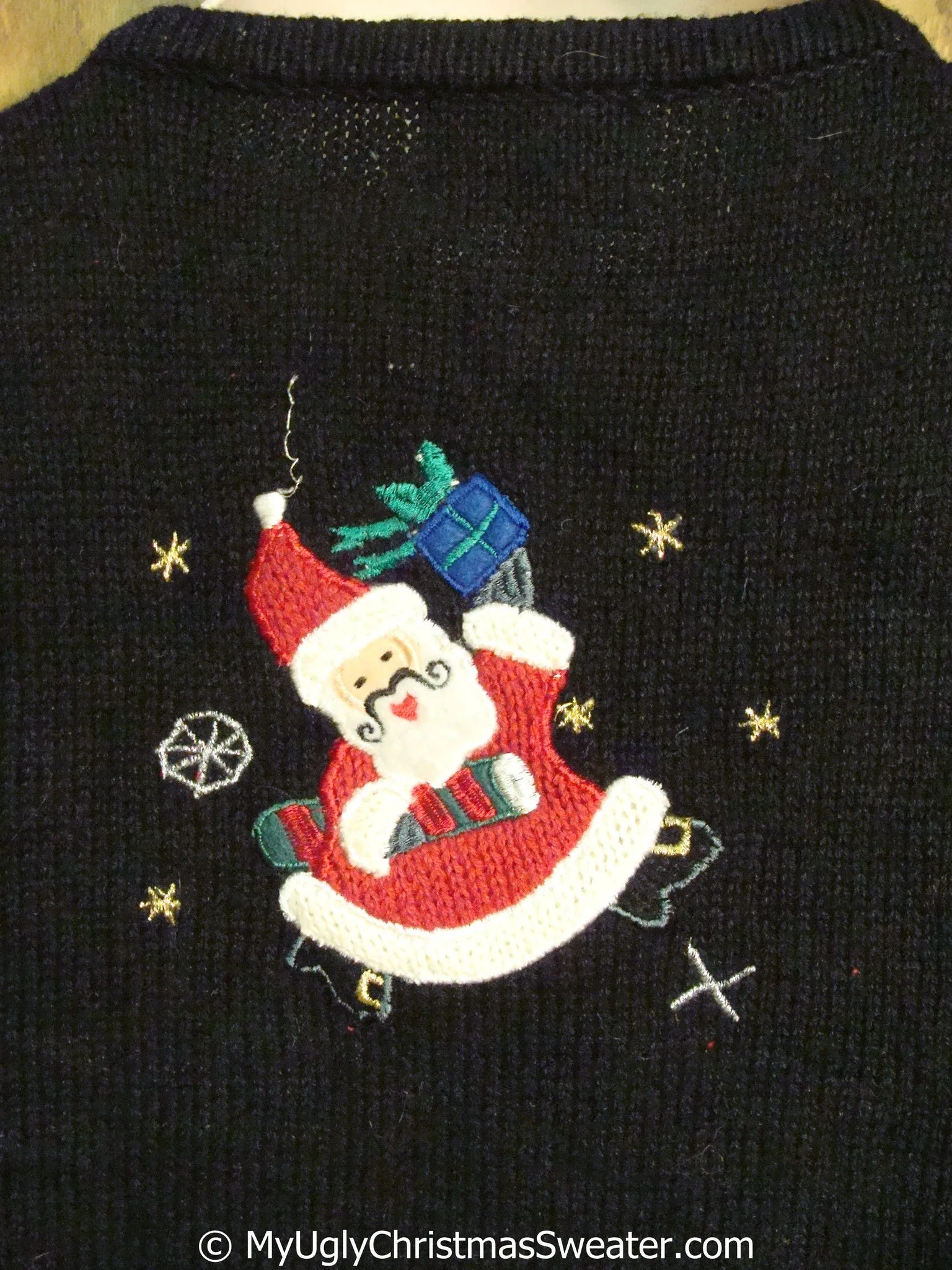 Funny Santas in Capes 80s Christmas Sweater Vest