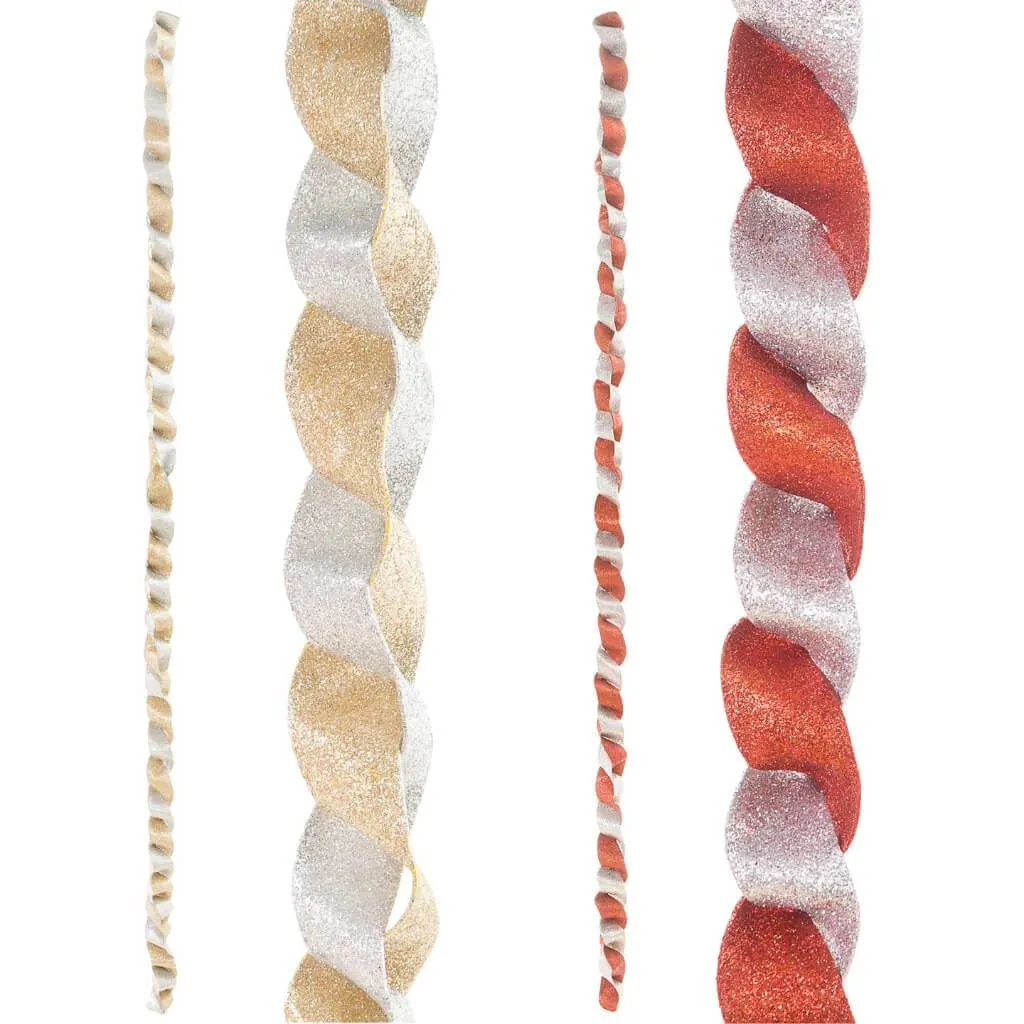 Glitter Twisted Garland: 2in x 6ft, 2 Assorted Colors