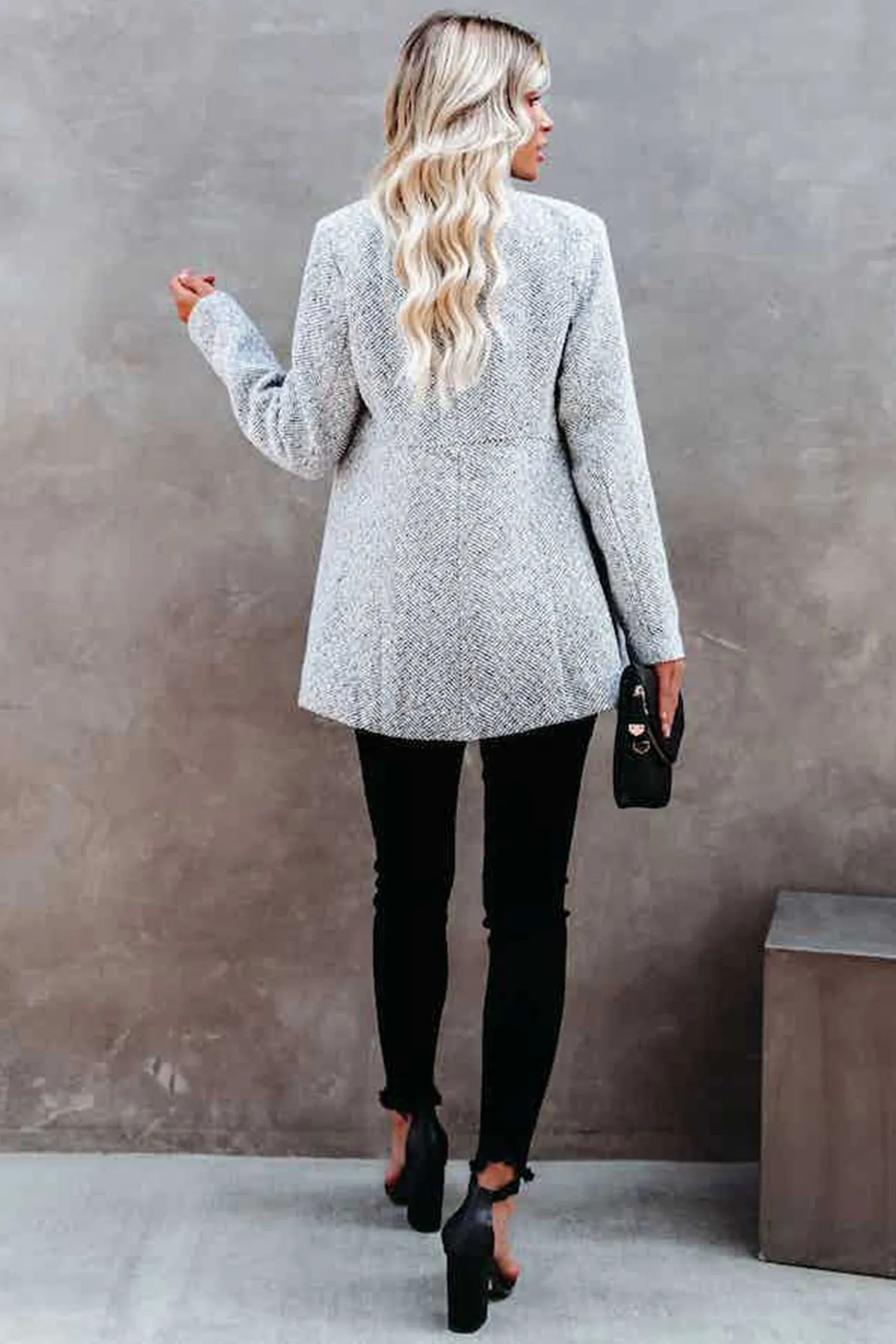 Heather Grey Pocketed Coat