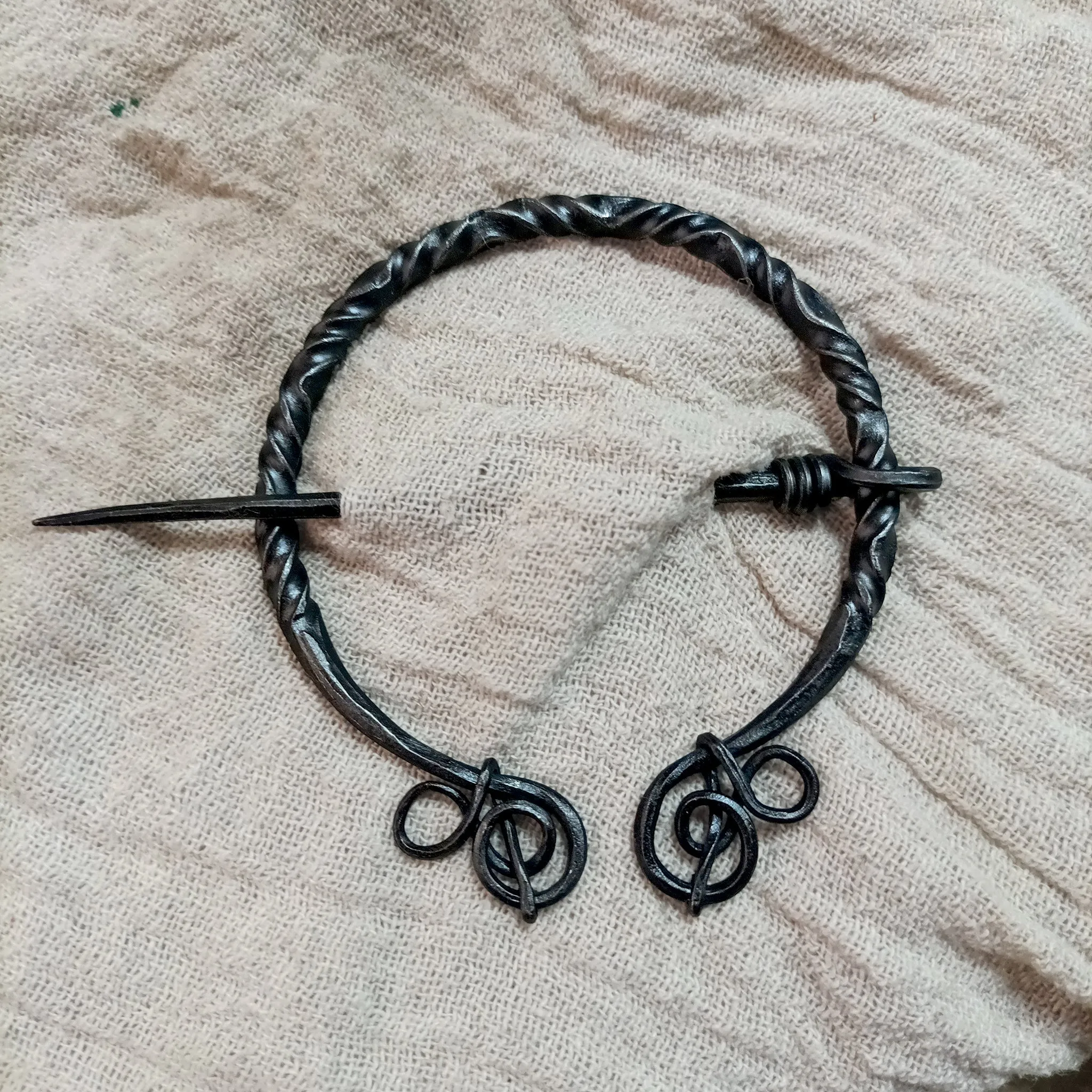 Large Decorated Iron Cloak Pin from Birka