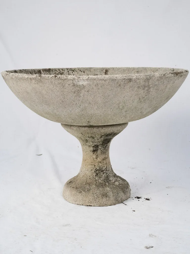 Large Two-Piece Concrete Garden Planter or Pedestal Basin 23¼"