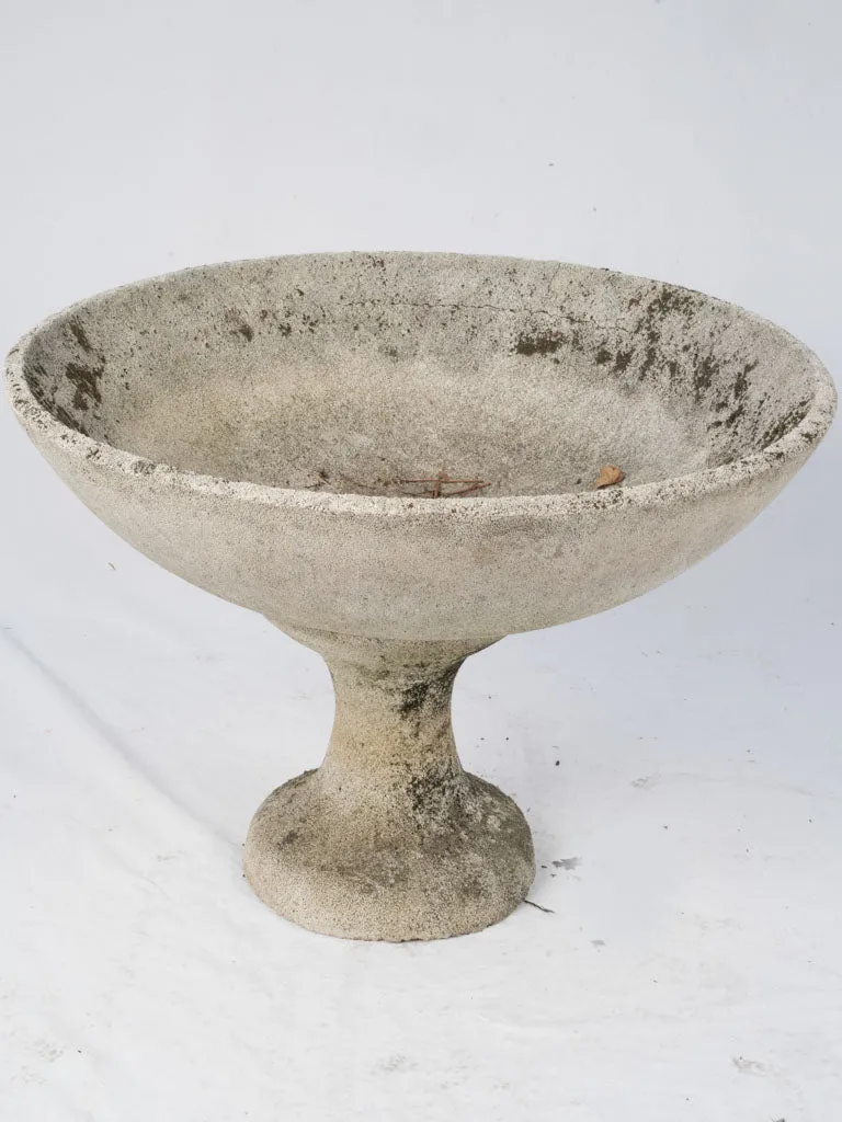 Large Two-Piece Concrete Garden Planter or Pedestal Basin 23¼"