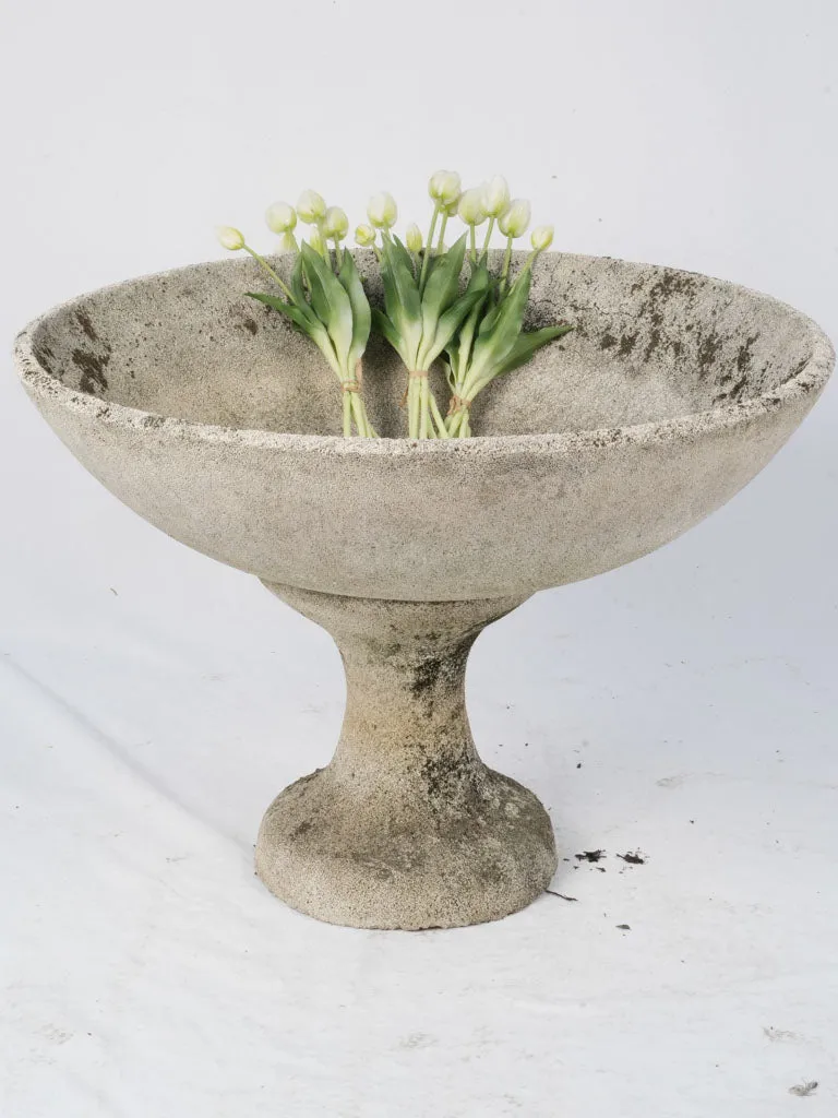 Large Two-Piece Concrete Garden Planter or Pedestal Basin 23¼"