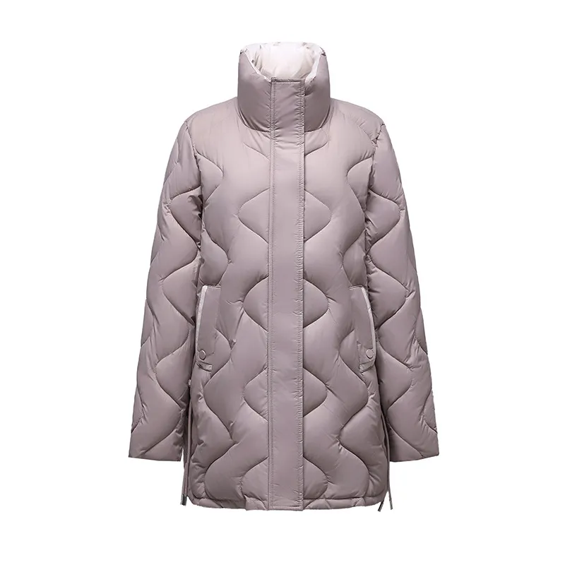 Quilted Thigh-Length Classic Puffer Jacket