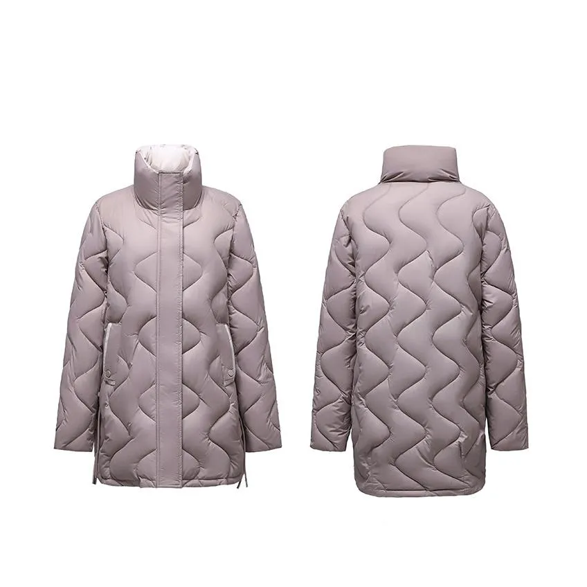 Quilted Thigh-Length Classic Puffer Jacket