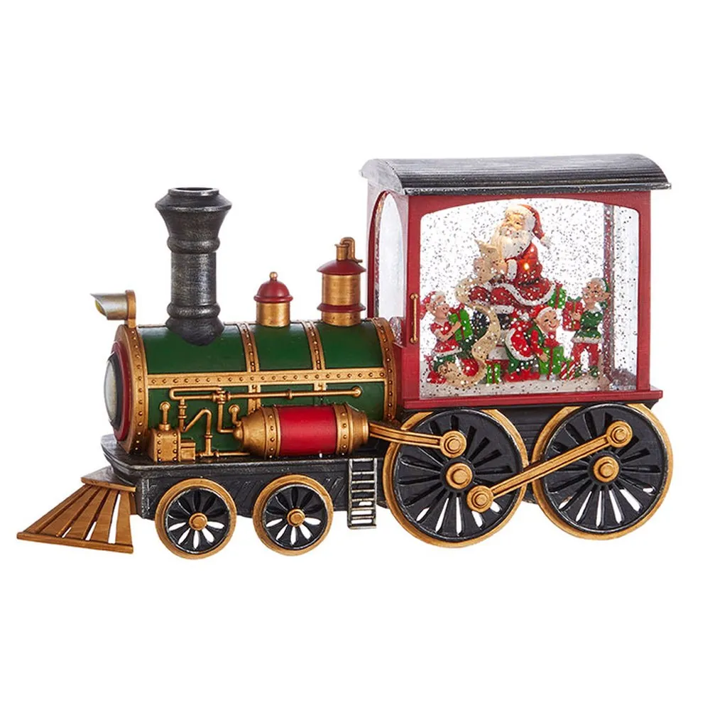 Raz Imports 2020 12.25" Santa's List Musical Train Lighted Water Lantern