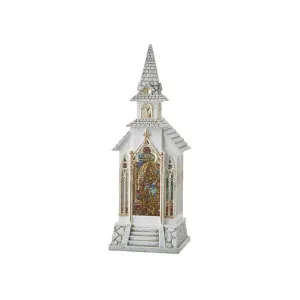 Raz Imports 2021 Holiday Water Lanterns 13-inch Holy Family Lighted Water Church