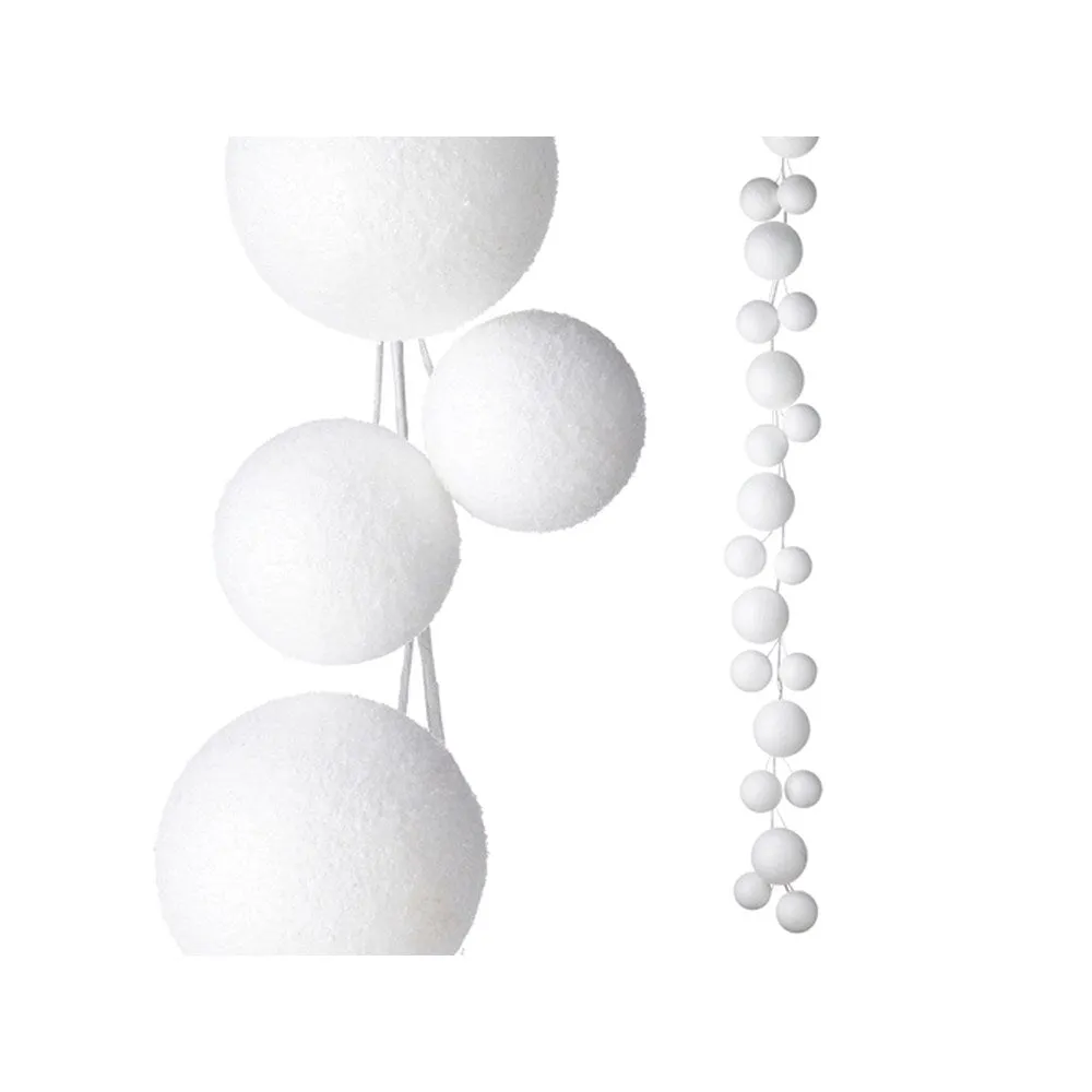 Raz Imports 2021 Snowed In 5.5-Foot Snowball Ball Garland