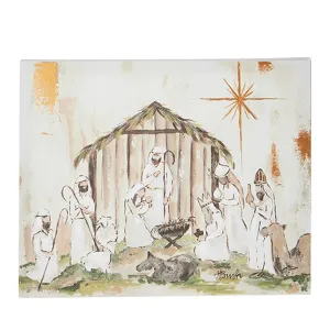 Raz Imports 2022 Holiday In Provence 20" Nativity Canvas Wall Art