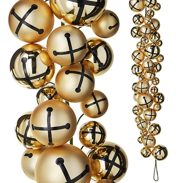 Raz Imports 2022 Tartan Tidings 4' Jingle Bell Ball Garland