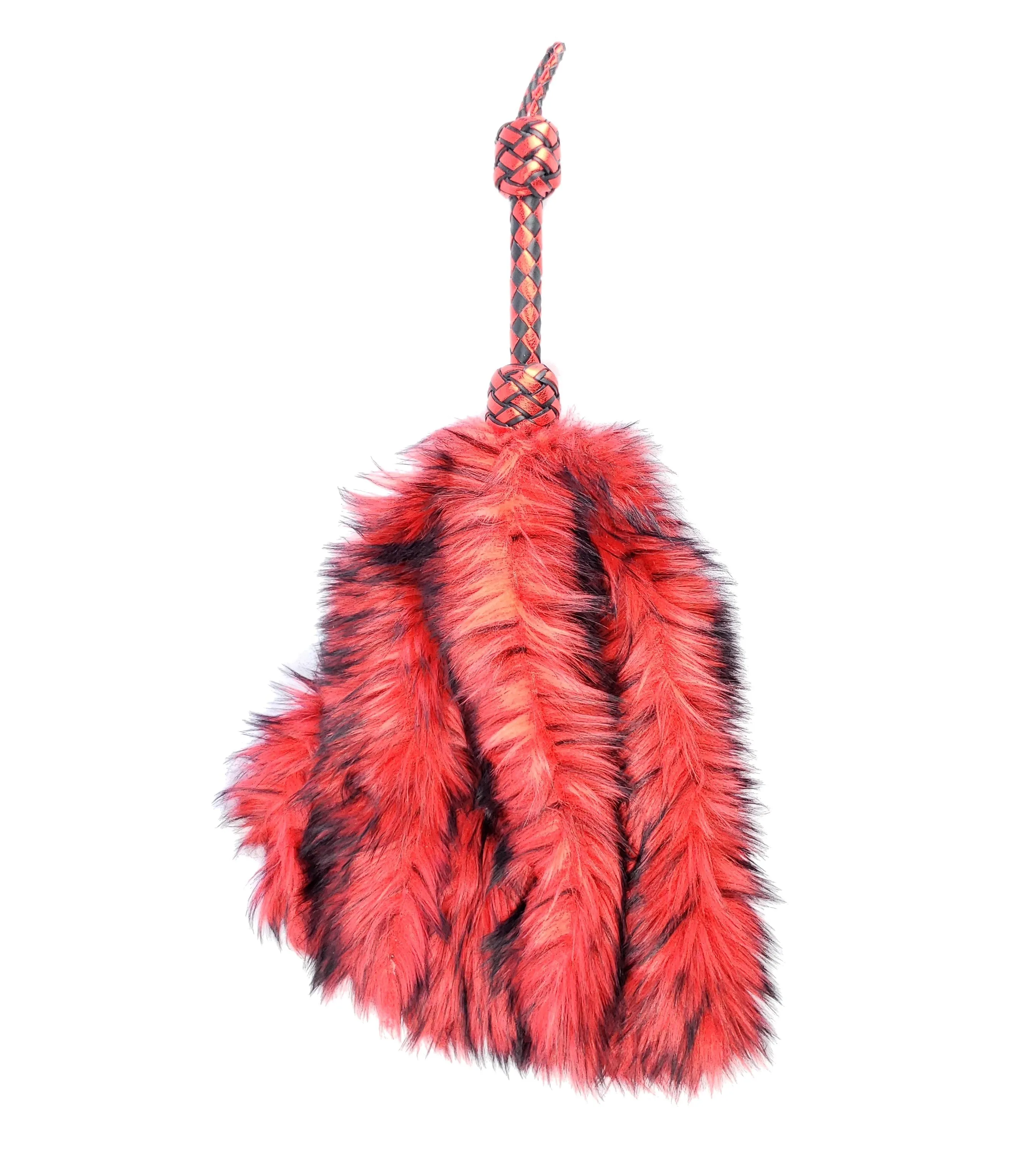 Red and Black Fluffinator flogger- In Stock