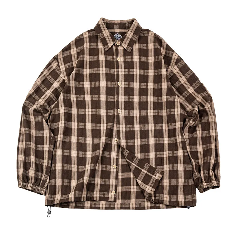 Retro Coffee Check Shirts Coats