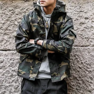 Retro Military Style Camouflage Casual coats Hoodies