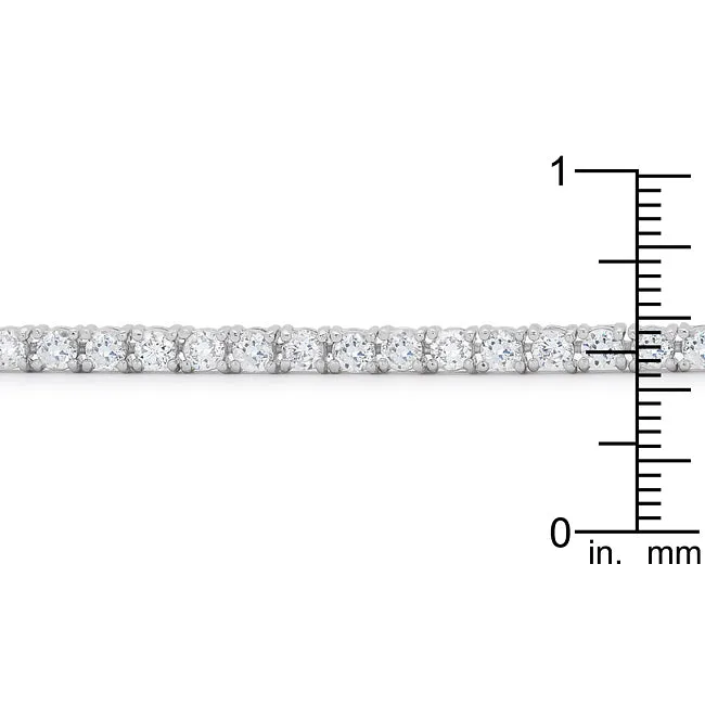 Silvertone Finish Victorian Cubic Zirconia Tennis 7 Inch Bracelet