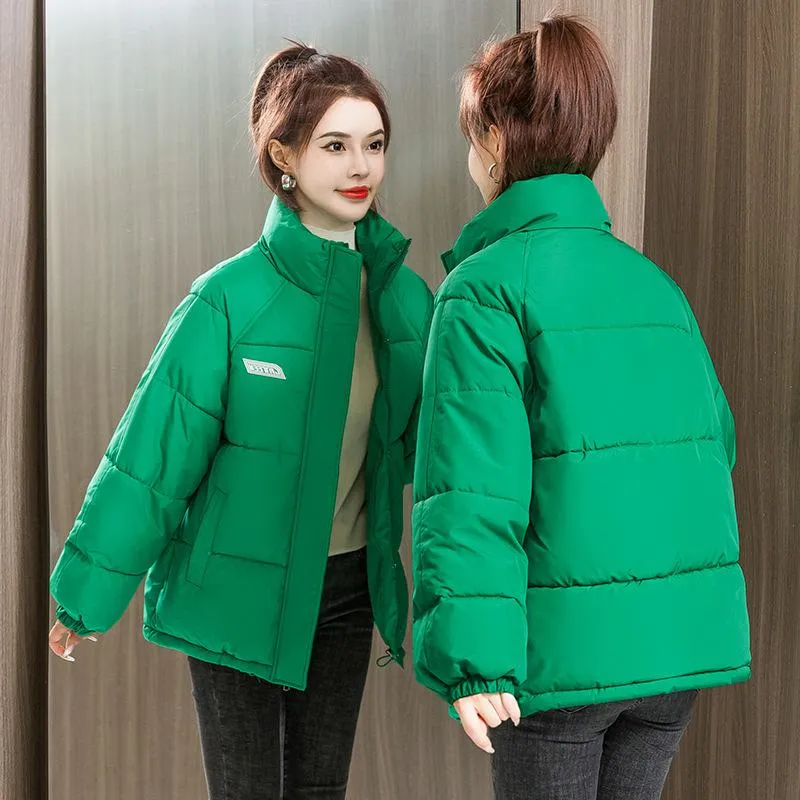 Solid Hooded Cropped Puffer Jacket