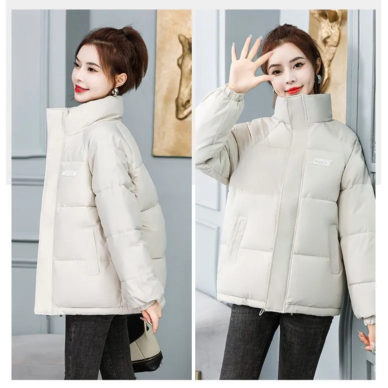 Solid Hooded Cropped Puffer Jacket