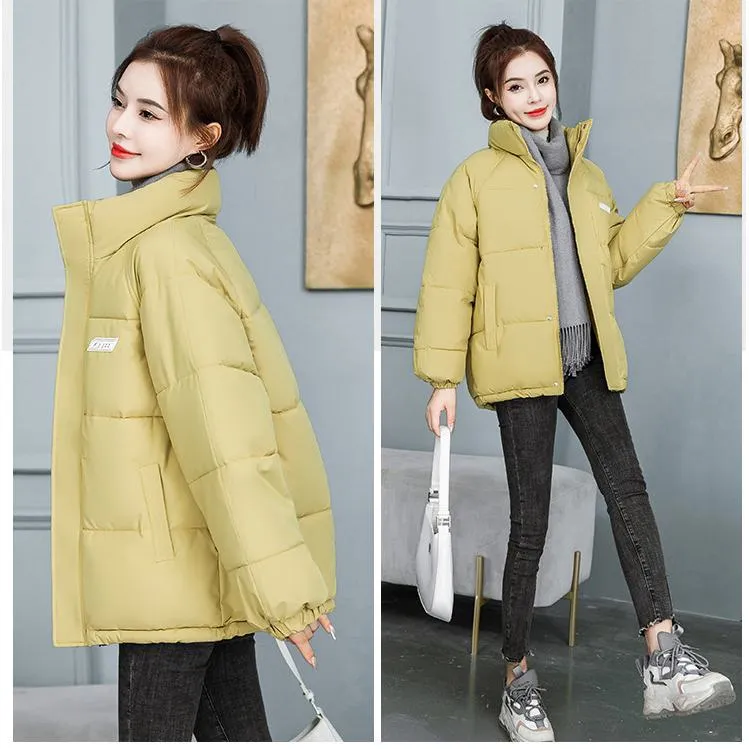 Solid Hooded Cropped Puffer Jacket