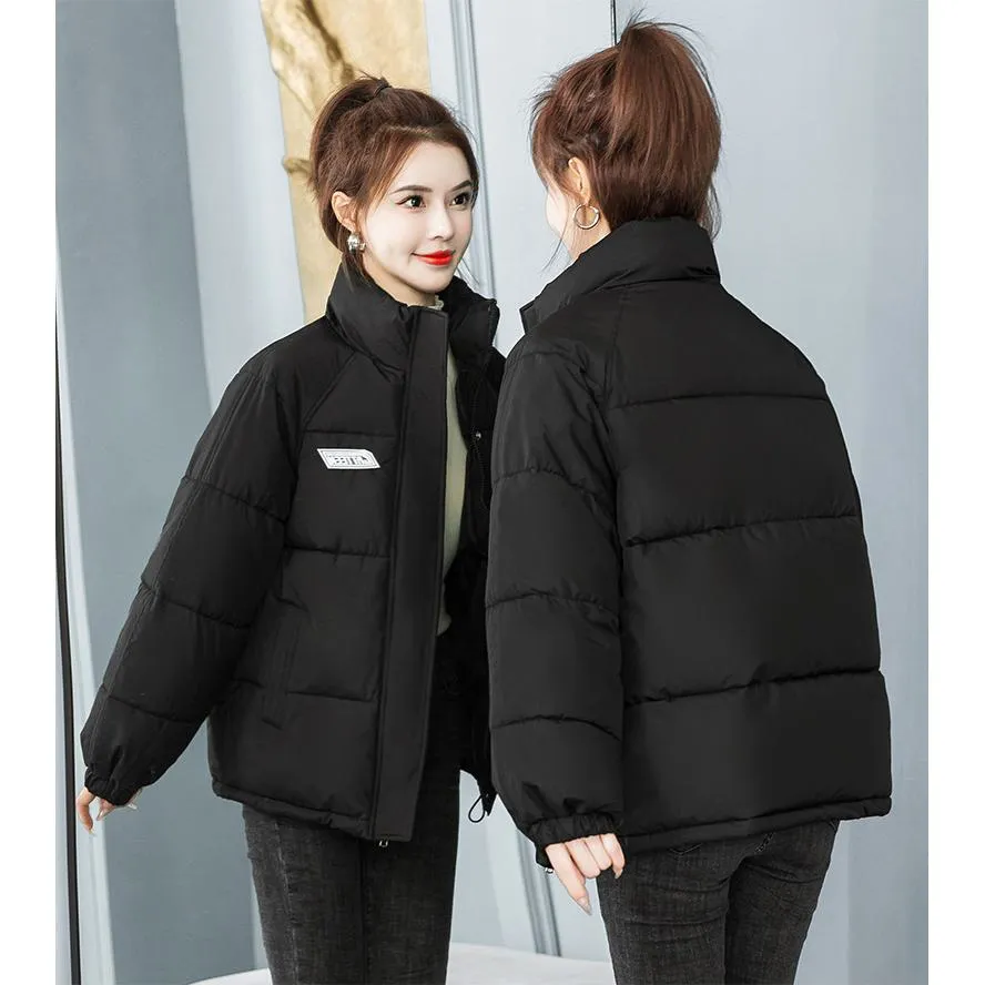 Solid Hooded Cropped Puffer Jacket