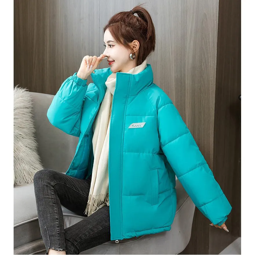 Solid Hooded Cropped Puffer Jacket