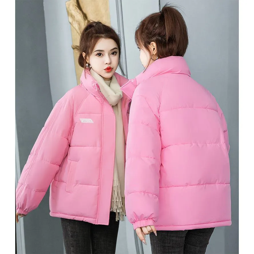 Solid Hooded Cropped Puffer Jacket