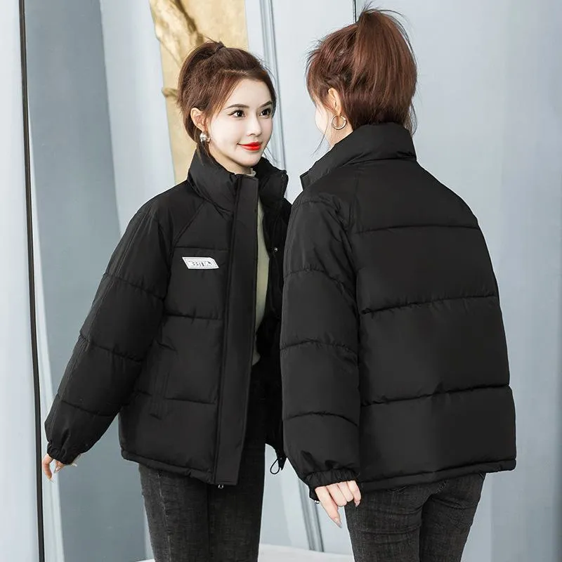 Solid Hooded Cropped Puffer Jacket