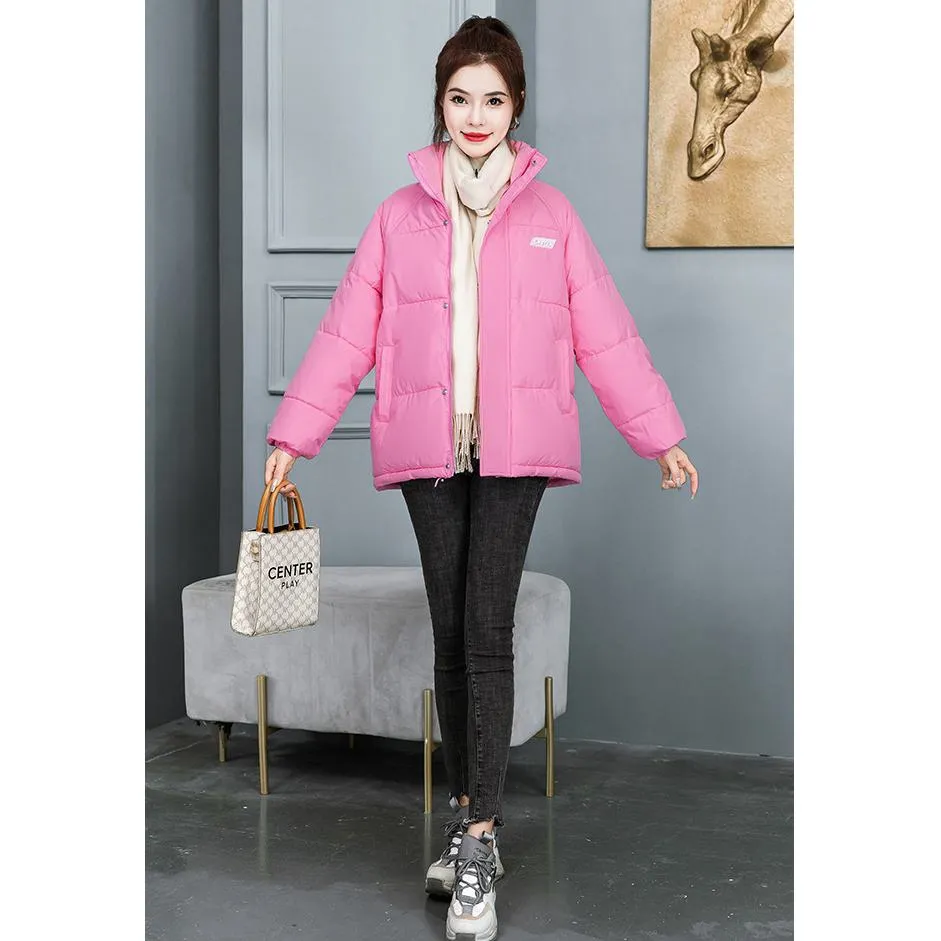 Solid Hooded Cropped Puffer Jacket