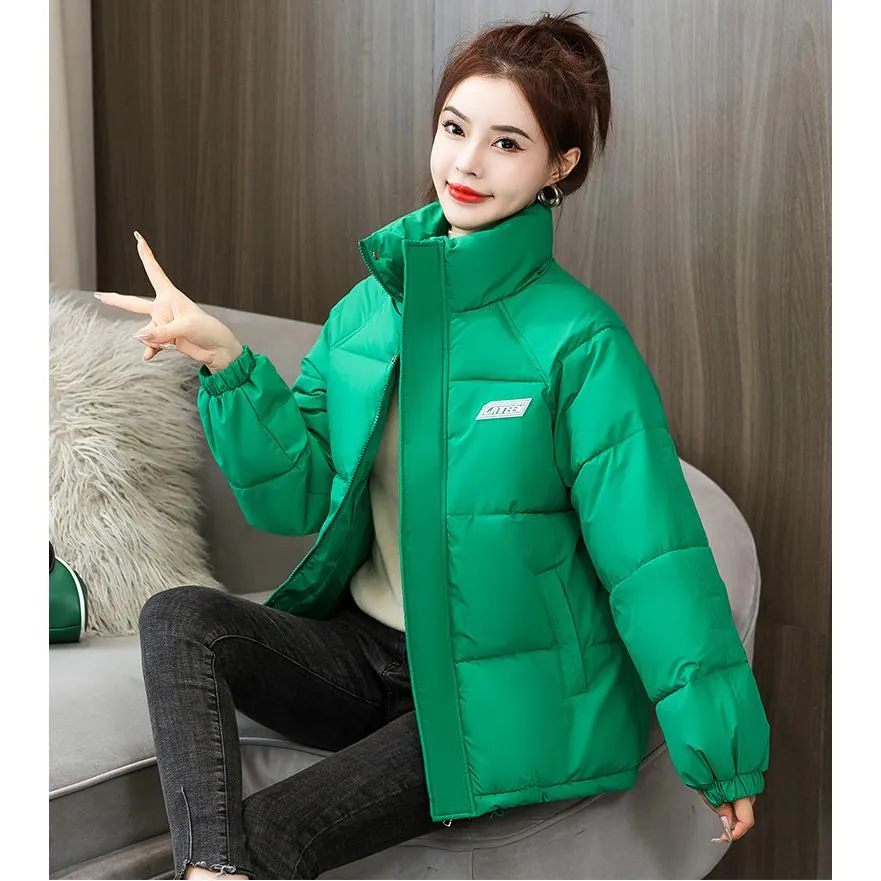 Solid Hooded Cropped Puffer Jacket