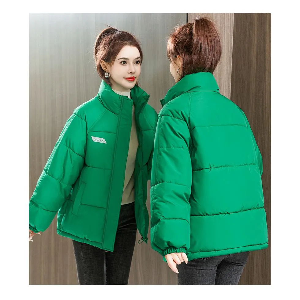 Solid Hooded Cropped Puffer Jacket