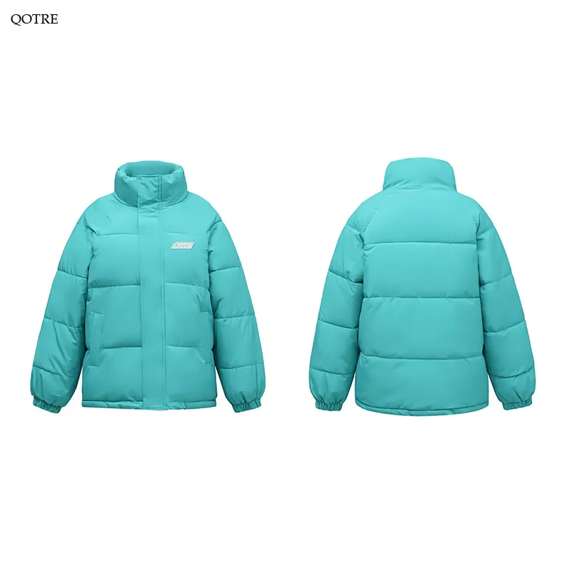 Solid Hooded Cropped Puffer Jacket